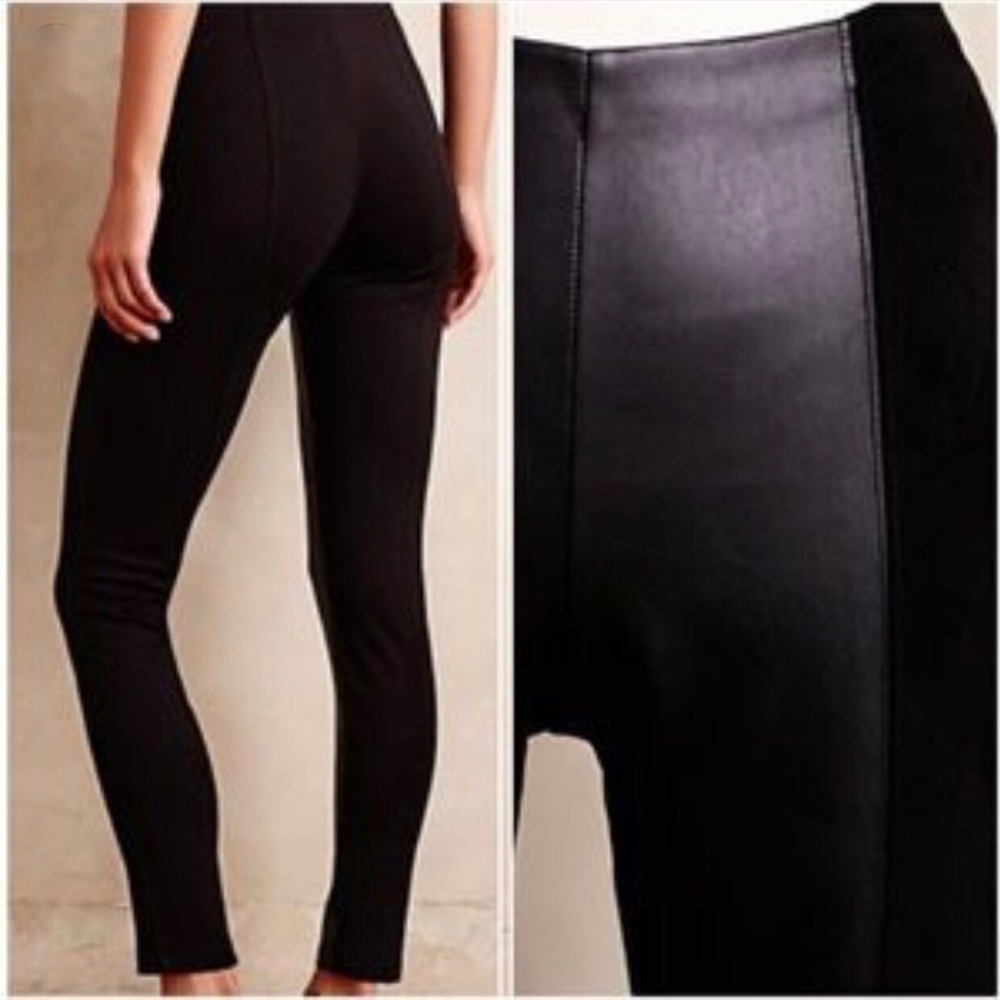 NWT Anthropologie Vegan Leather Panel Pants